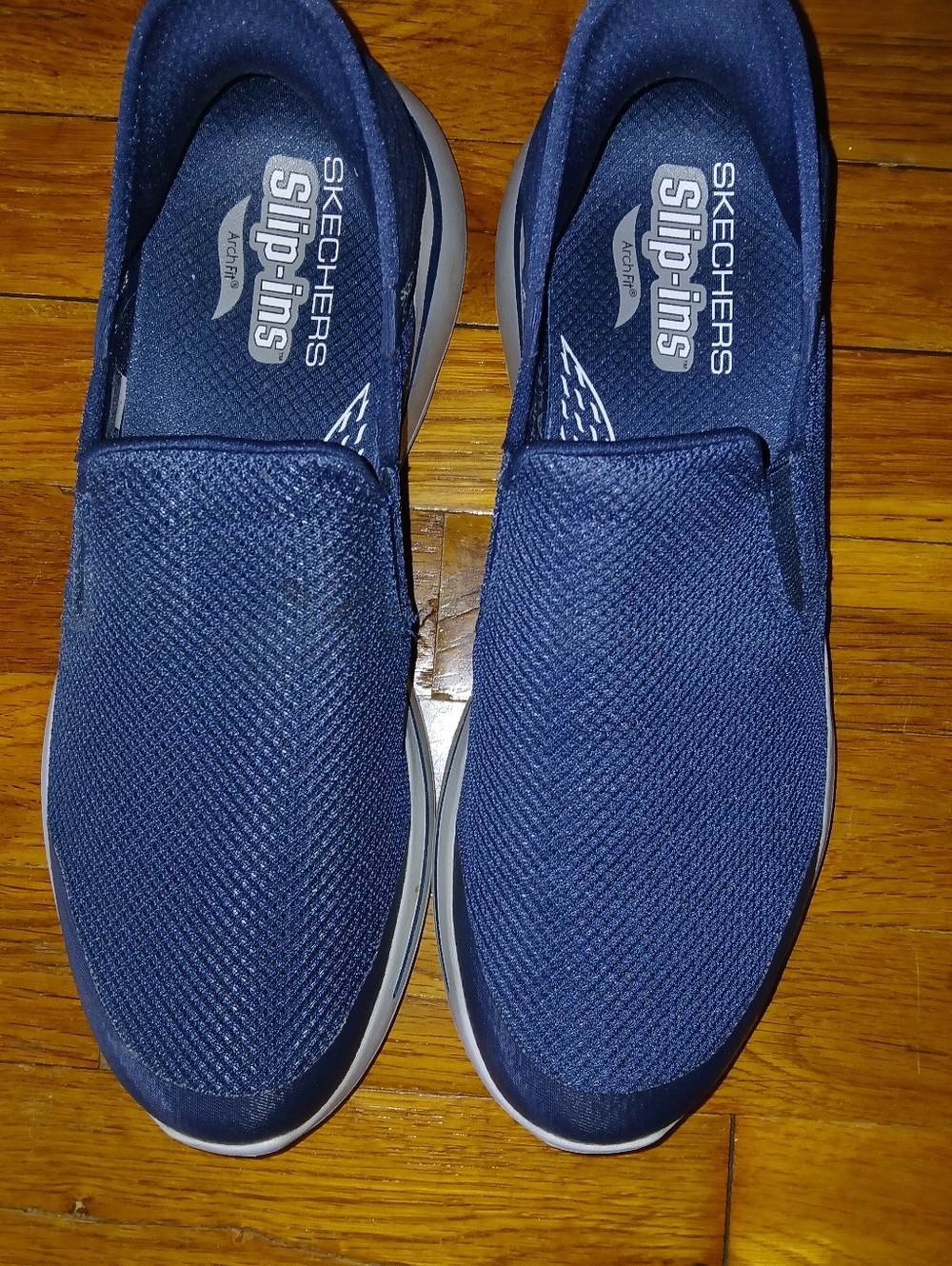 Skechers Navy Blue Mesh Slip-On Loafers